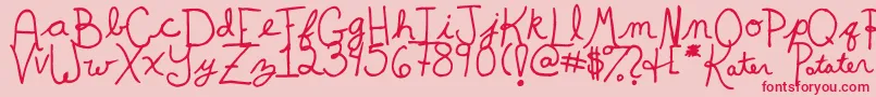 KaterPotater Font – Red Fonts on Pink Background