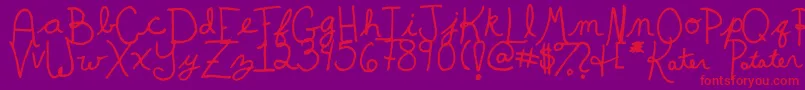 KaterPotater Font – Red Fonts on Purple Background