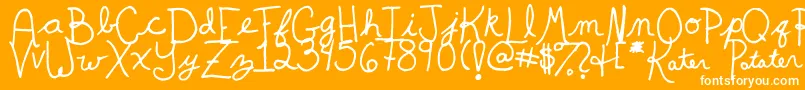 KaterPotater Font – White Fonts on Orange Background