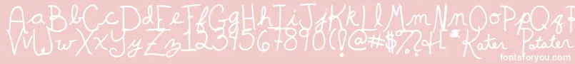KaterPotater Font – White Fonts on Pink Background