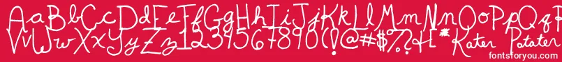 KaterPotater Font – White Fonts on Red Background