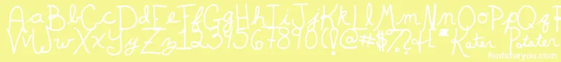 KaterPotater Font – White Fonts on Yellow Background