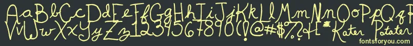 Шрифт KaterPotater – жёлтые шрифты на чёрном фоне