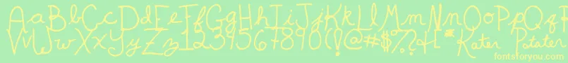 KaterPotater Font – Yellow Fonts on Green Background
