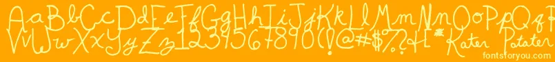 KaterPotater Font – Yellow Fonts on Orange Background