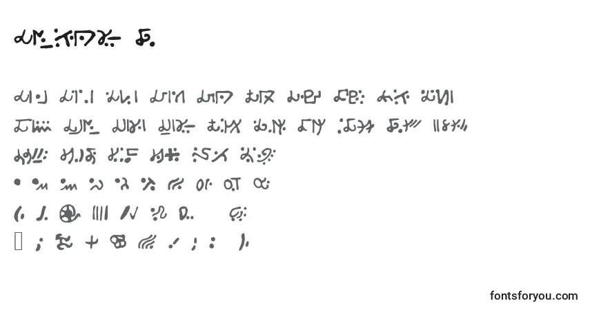 Czcionka Alien S – alfabet, cyfry, specjalne znaki