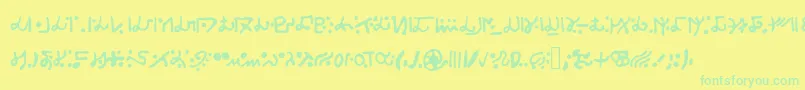フォントAlien S – 黄色い背景に緑の文字