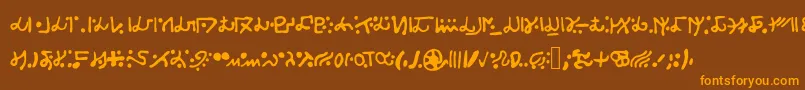 Alien S Font – Orange Fonts on Brown Background