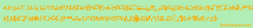 Alien S Font – Orange Fonts on Green Background