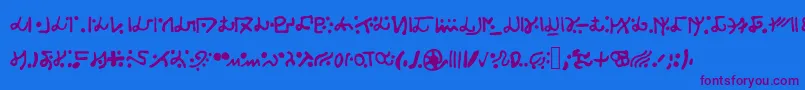 Alien S Font – Purple Fonts on Blue Background