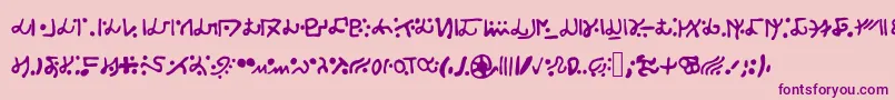 Alien S Font – Purple Fonts on Pink Background