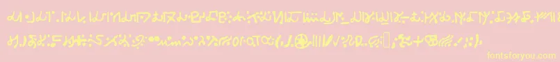 Alien S Font – Yellow Fonts on Pink Background