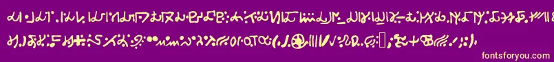 Fonte Alien S – fontes amarelas em um fundo roxo