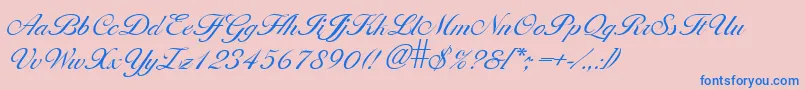 Larissa Font – Blue Fonts on Pink Background