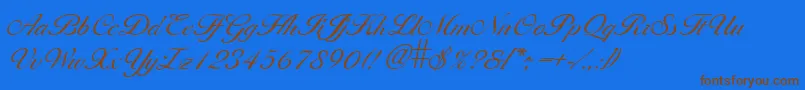 Larissa Font – Brown Fonts on Blue Background
