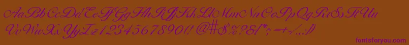 Larissa Font – Purple Fonts on Brown Background