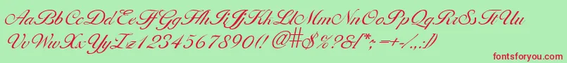 Larissa Font – Red Fonts on Green Background