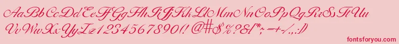 Larissa Font – Red Fonts on Pink Background