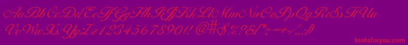 Larissa Font – Red Fonts on Purple Background