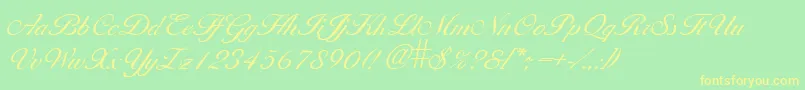 More about Larissa Font Larissa Font – Yellow Fonts on Green Background
