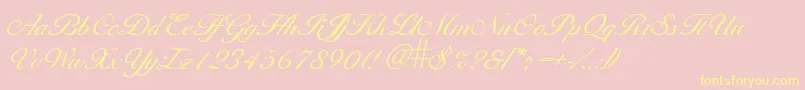 Larissa Font – Yellow Fonts on Pink Background