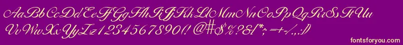 Larissa Font – Yellow Fonts on Purple Background