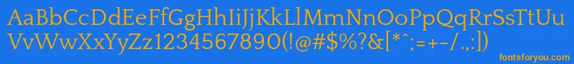 QuattrocentoRegular Font – Orange Fonts on Blue Background
