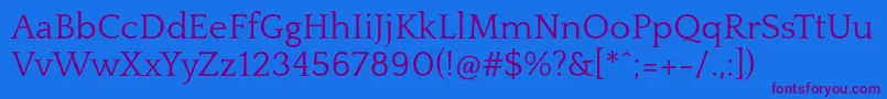QuattrocentoRegular Font – Purple Fonts on Blue Background