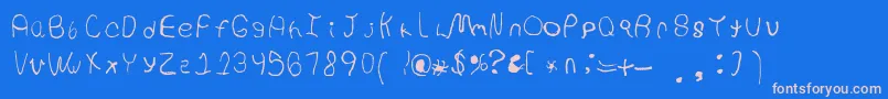 フォントMakeEmLookBad – ピンクの文字、青い背景