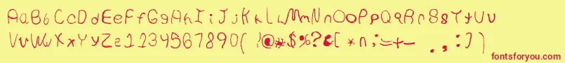 MakeEmLookBad Font – Red Fonts on Yellow Background