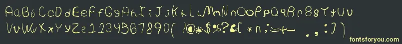 フォントMakeEmLookBad – 黒い背景に黄色の文字