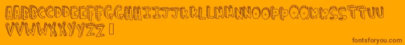 Climbtheladder-Schriftart – Braune Schriften auf orangefarbenem Hintergrund