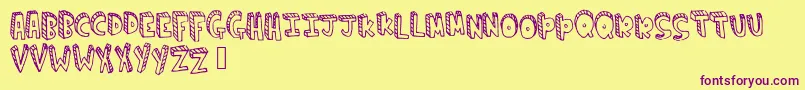 Climbtheladder Font – Purple Fonts on Yellow Background