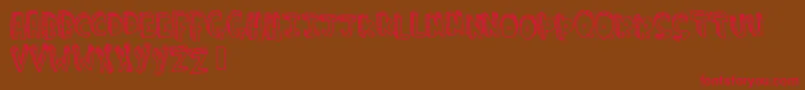 Climbtheladder-Schriftart – Rote Schriften auf braunem Hintergrund