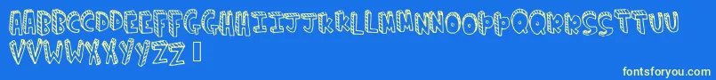 Climbtheladder Font – Yellow Fonts on Blue Background