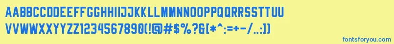 RheibornSansClean Font – Blue Fonts on Yellow Background