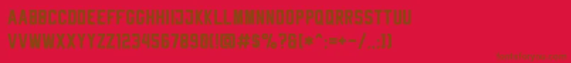 RheibornSansClean Font – Brown Fonts on Red Background