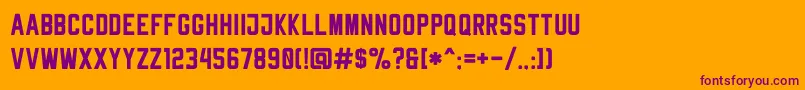 RheibornSansClean Font – Purple Fonts on Orange Background