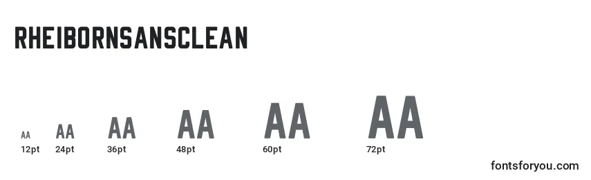 RheibornSansClean Font Sizes