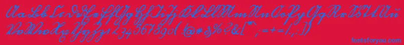 OttilieU1ay Font – Blue Fonts on Red Background