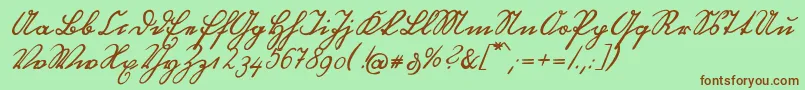 OttilieU1ay Font – Brown Fonts on Green Background