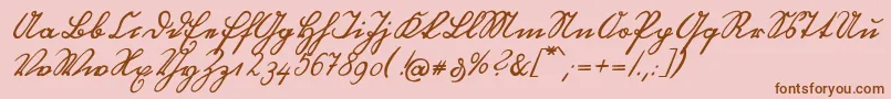 OttilieU1ay-Schriftart – Braune Schriften auf rosa Hintergrund