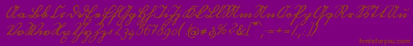 OttilieU1ay-Schriftart – Braune Schriften auf violettem Hintergrund