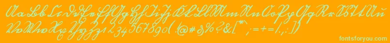 OttilieU1ay Font – Green Fonts on Orange Background