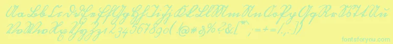 OttilieU1ay Font – Green Fonts on Yellow Background