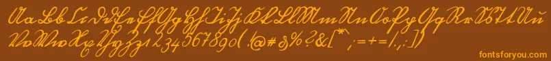 OttilieU1ay Font – Orange Fonts on Brown Background