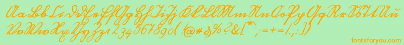 OttilieU1ay Font – Orange Fonts on Green Background