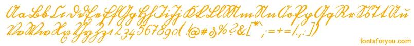 OttilieU1ay-Schriftart – Orangefarbene Schriften auf weißem Hintergrund