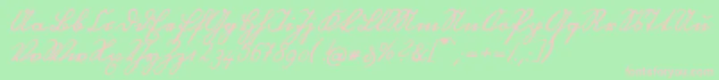 OttilieU1ay-Schriftart – Rosa Schriften auf grünem Hintergrund