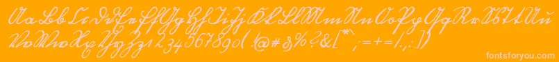 OttilieU1ay Font – Pink Fonts on Orange Background